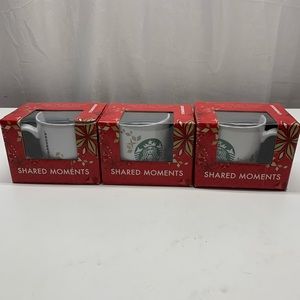 Starbucks Shared Moments Holiday Coffee Mug Mermaid Siren 2013 Set of Three
